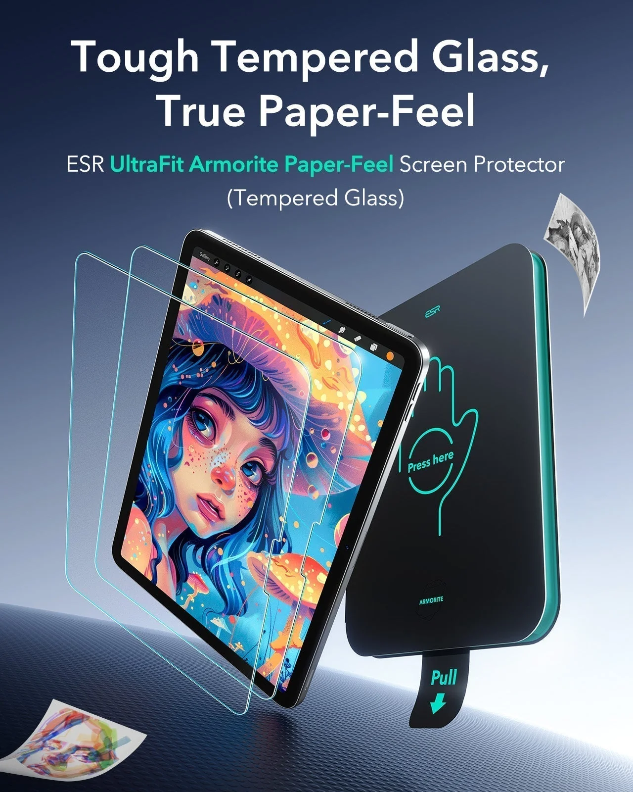 iPad Air 11" (M3) 2025 Bundle Shift Magnetic Case & Armorite® Paper-Feel Protection - Purple - Image 9