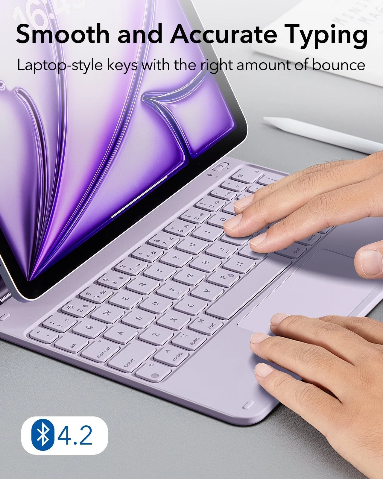 iPad Air 11” (M4) 2026 Rebound Magnetic Keyboard Case - US Layout-Purple - Image 6