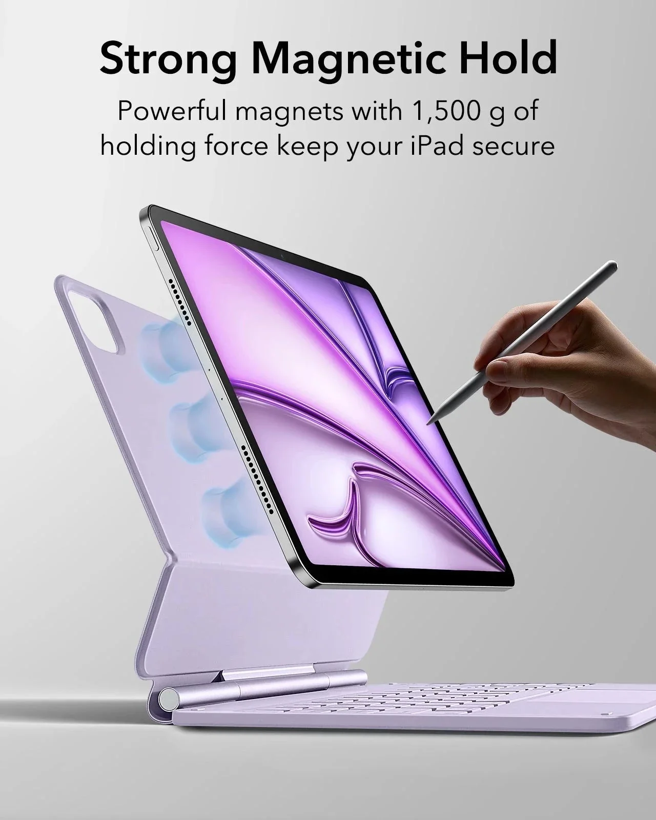 iPad Air 11” (M4) 2026 Rebound Magnetic Keyboard Case - US Layout-Purple - Image 8