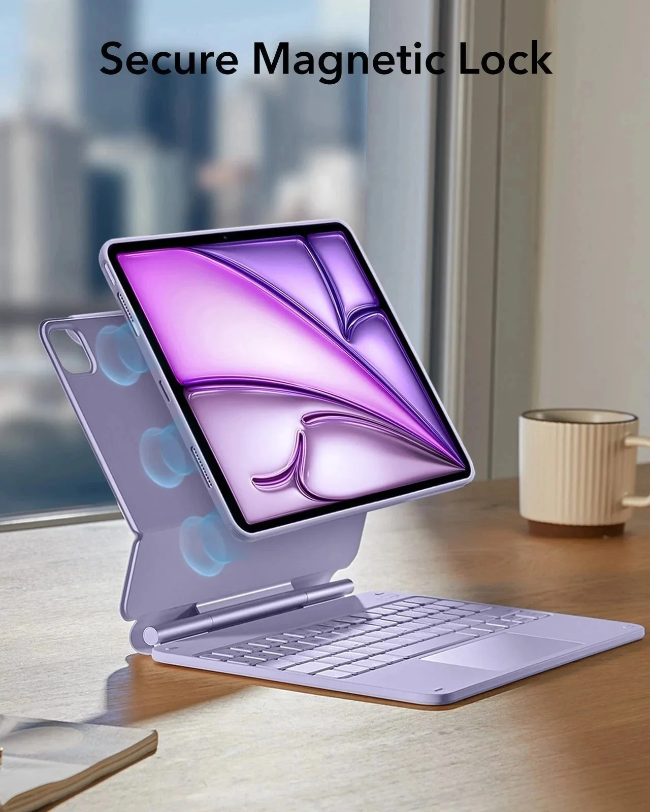 iPad Air 11" (M4) 2026 Bundle Rebound Magnetic Keyboard Case 360 & Screen Protectors-US-Layout-Purple - Image 10