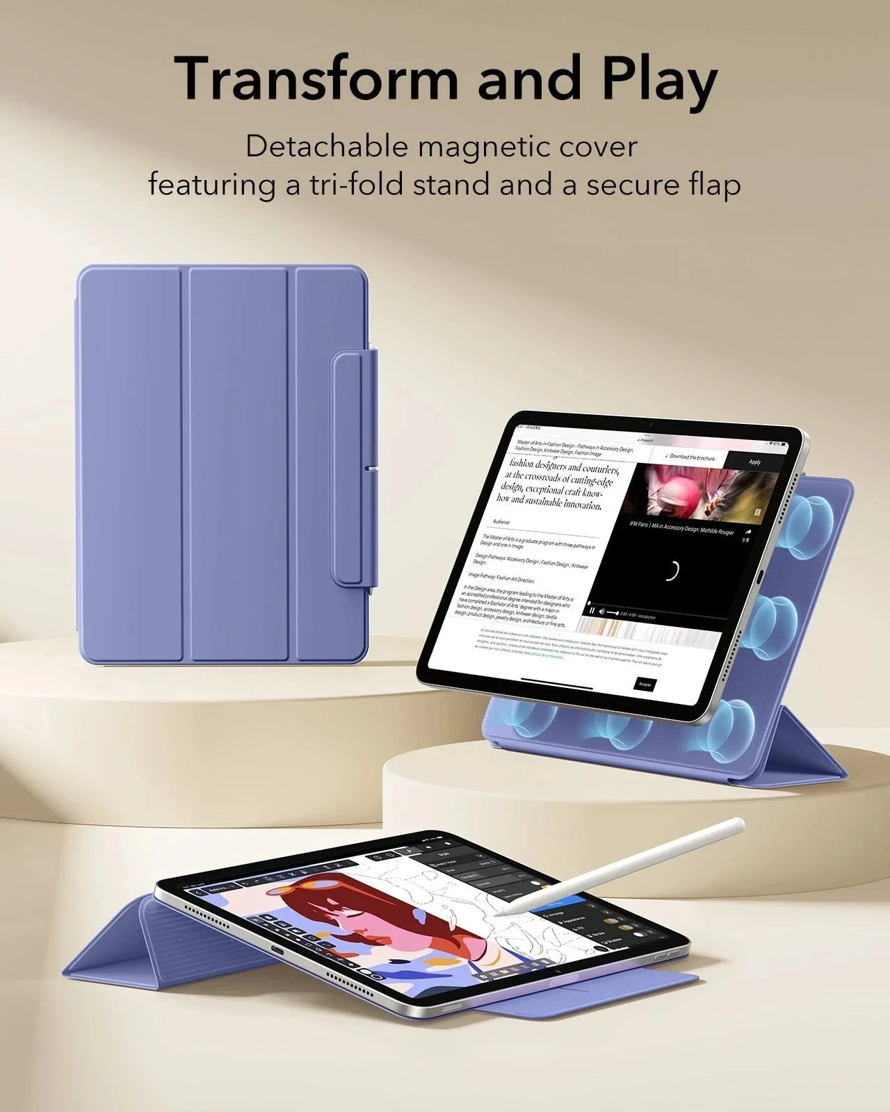 iPad Air 11" (M4) 2026 Rebound Magnetic Case - Purple - Image 3