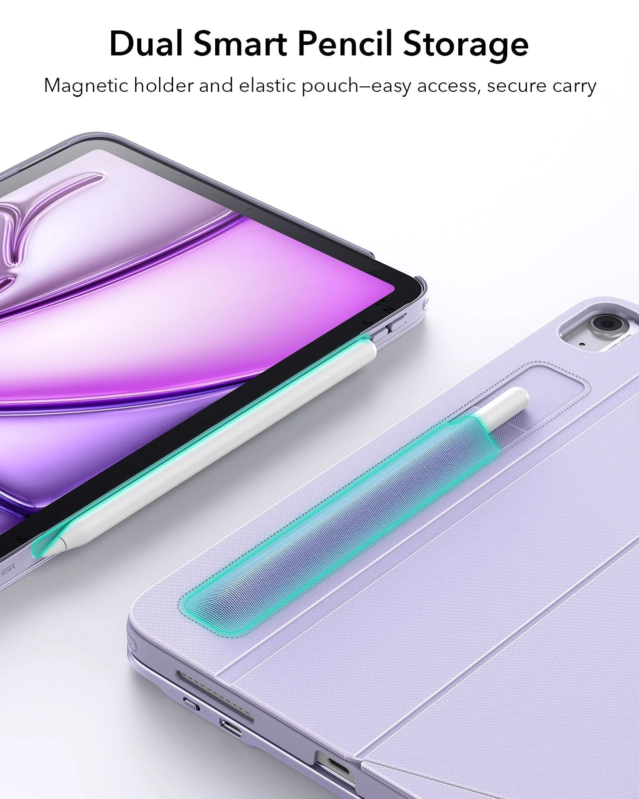 iPad Air 11” (M4) 2026 Shift Keyboard Case (Detachable) with Geo Digital Pencil Bundle -US Layout-Purple - Image 9