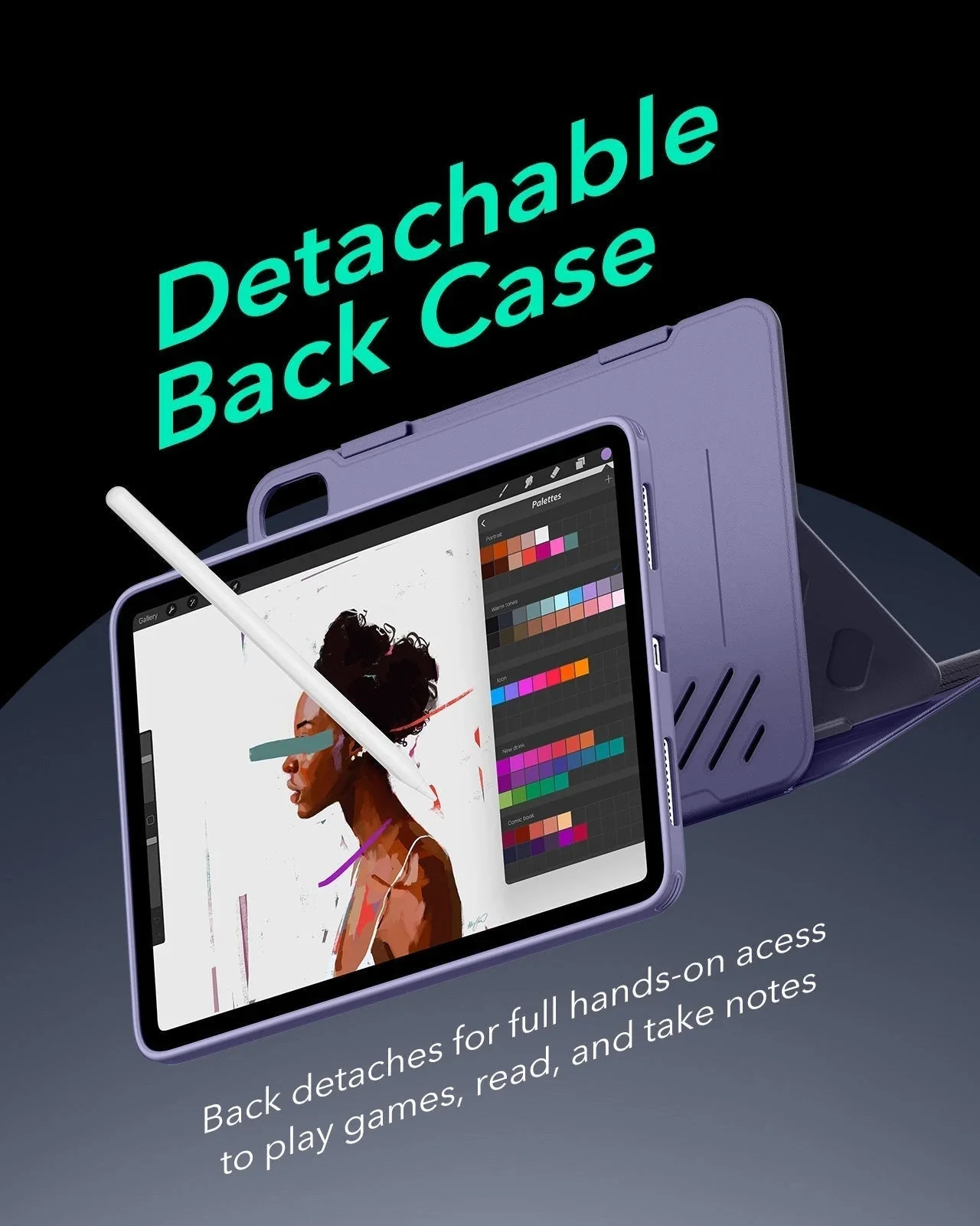 iPad Air 11" (M4) 2026 Bundle Shift Magnetic Case & Armorite® Paper-Feel Protection - Purple - Image 5