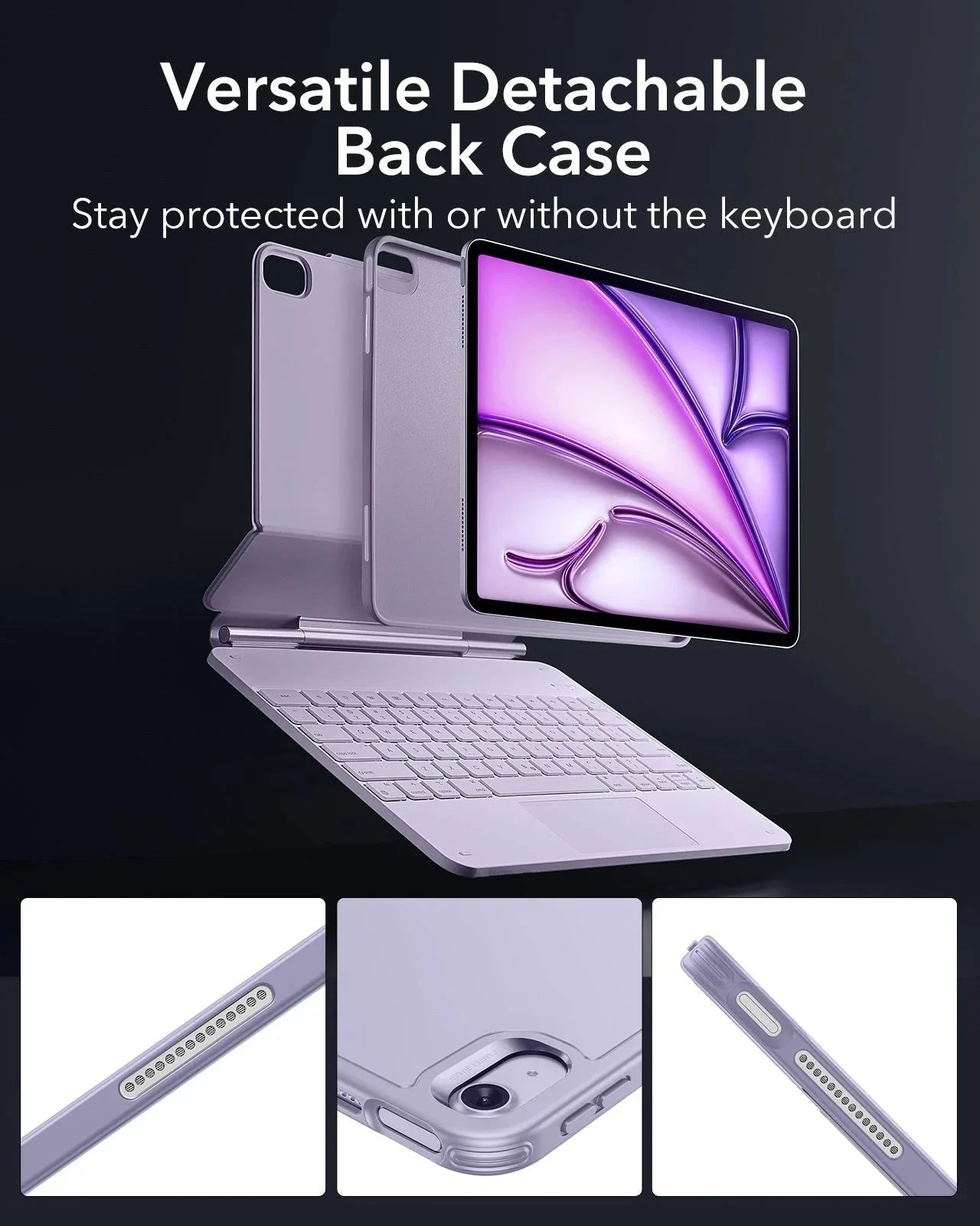 iPad Air 13" (M4) 2026 Rebound Magnetic Keyboard Case 360 - US Layout-Purple - Image 5
