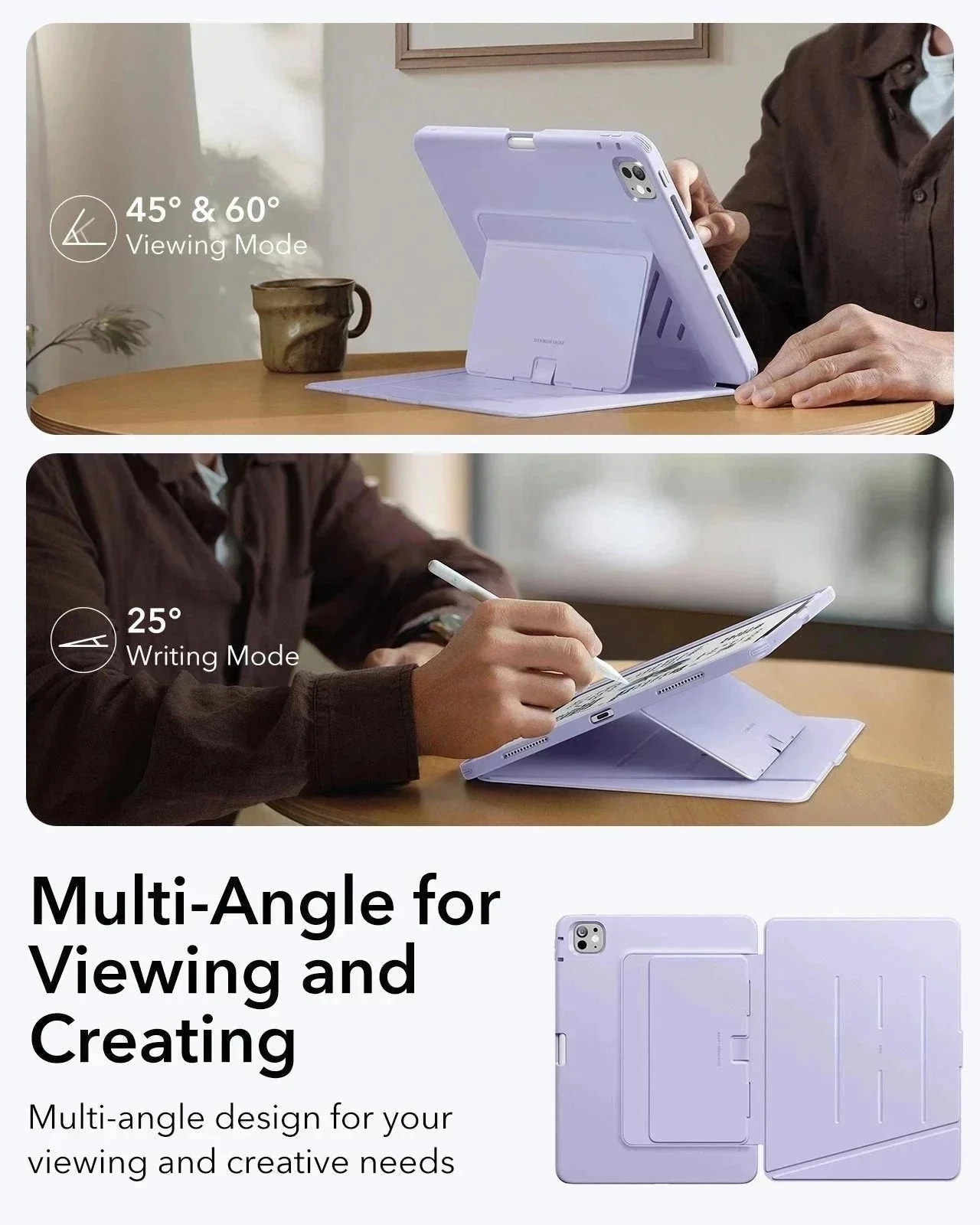 iPad Pro 13" (2024) Flip Magnetic Case with Pencil Holder - Purple - Image 7
