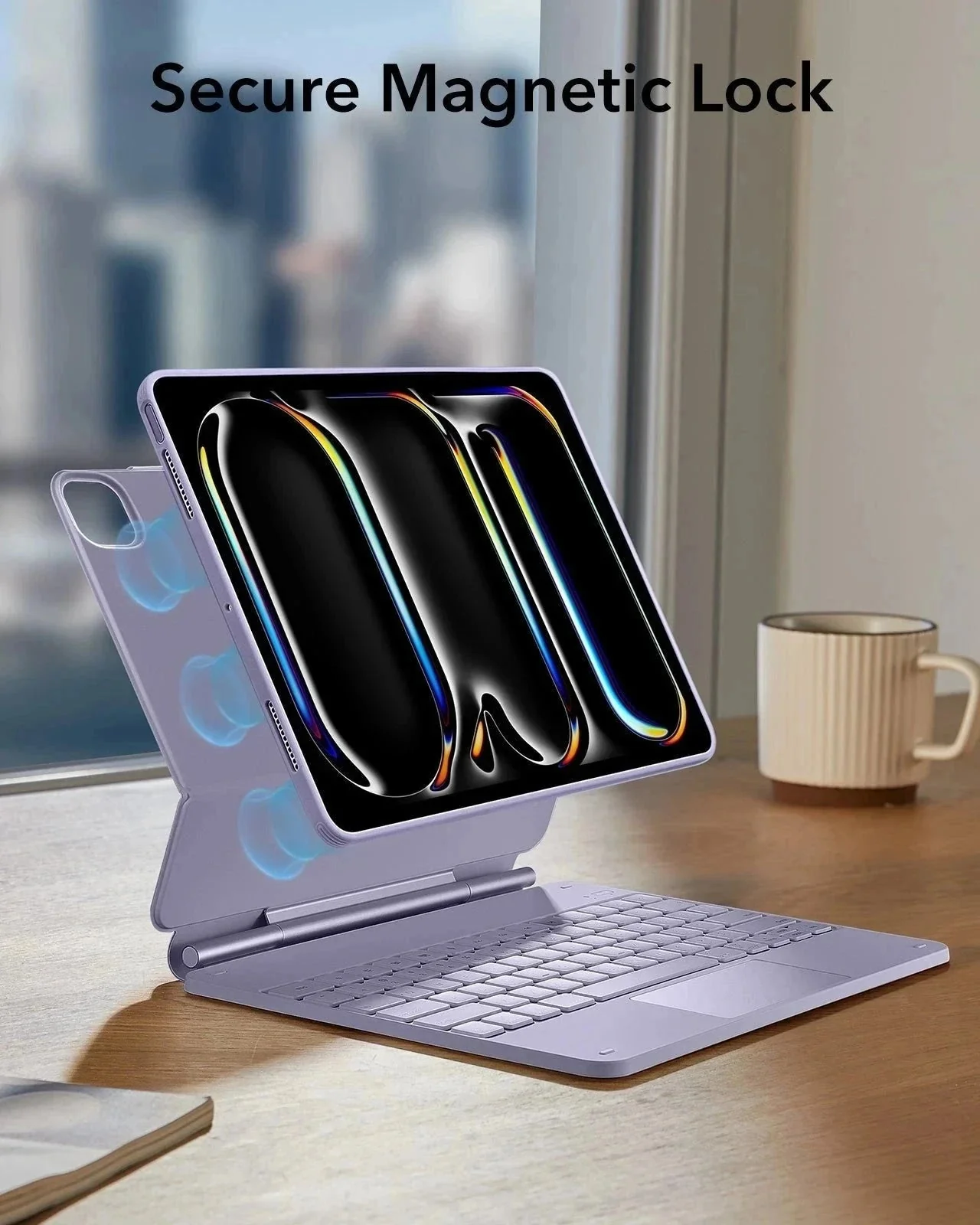 iPad Pro 13ʺ (2025) Bundle Rebound Magnetic Keyboard Case 360 & Armorite Screen Protectors  - US Layout-Purple - Image 7