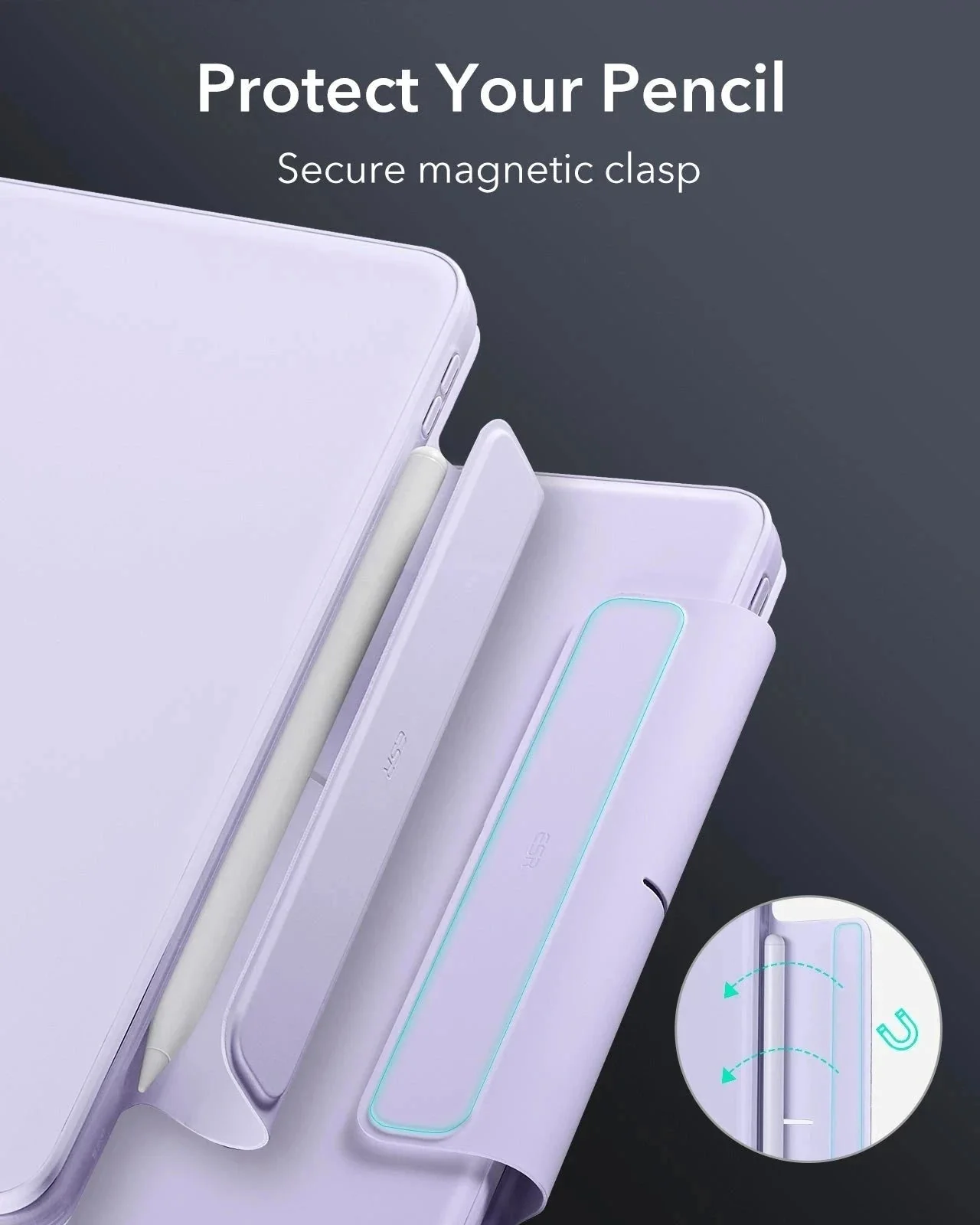 iPad Air 11" (M4) 2026 Bundle Rebound Magnetic Keyboard Case 360 & Digital Pencil-US Layout-Purple - Image 15