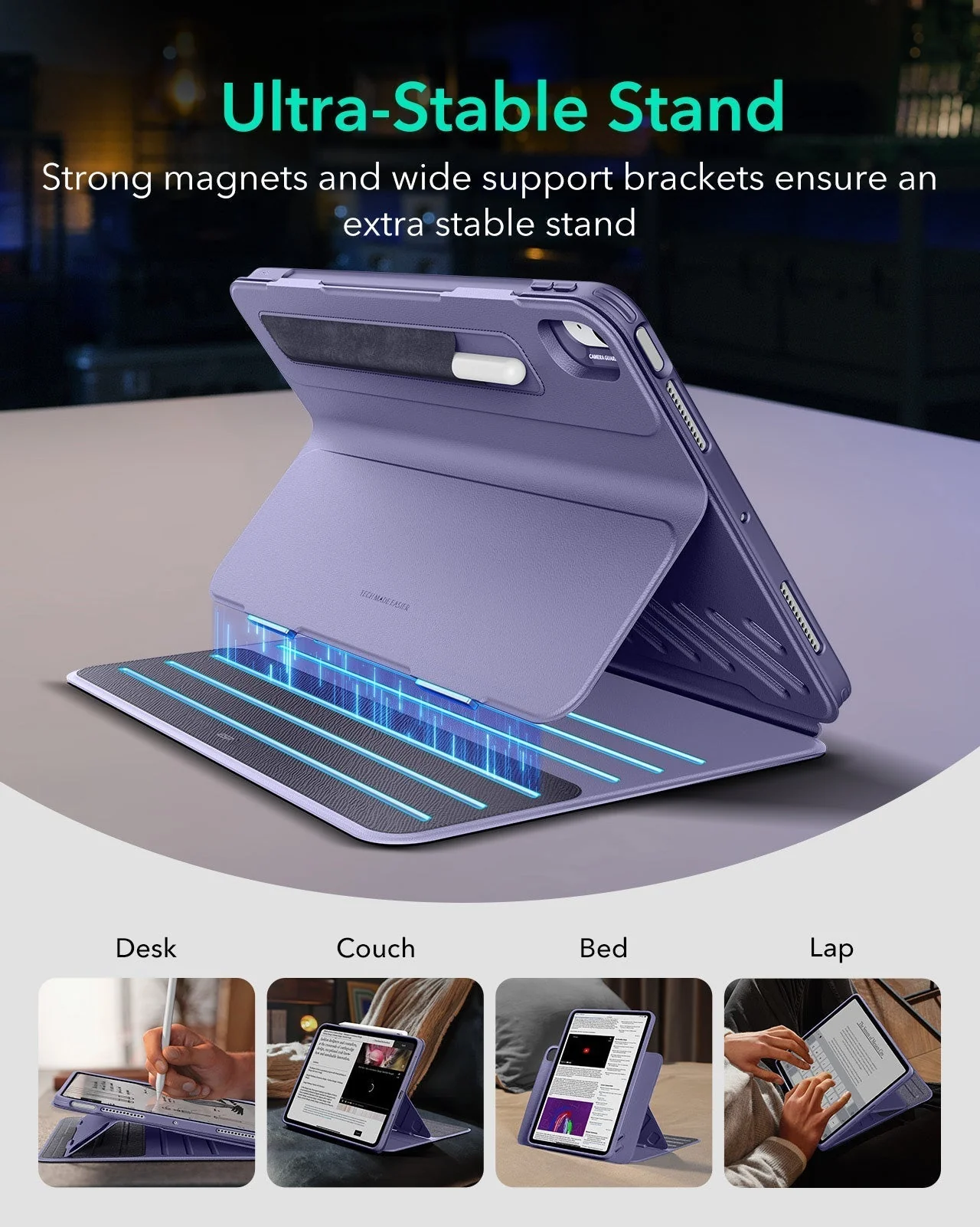 iPad Air 11" (M4) 2026 Bundle Shift Magnetic Case, Papel-Feel Magnetic & Armorite® Protection - Purple - Image 4