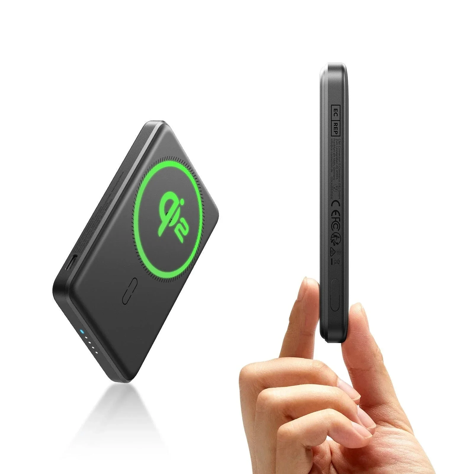 15W MagSlim Power Bank (5K) - Black - Image 3