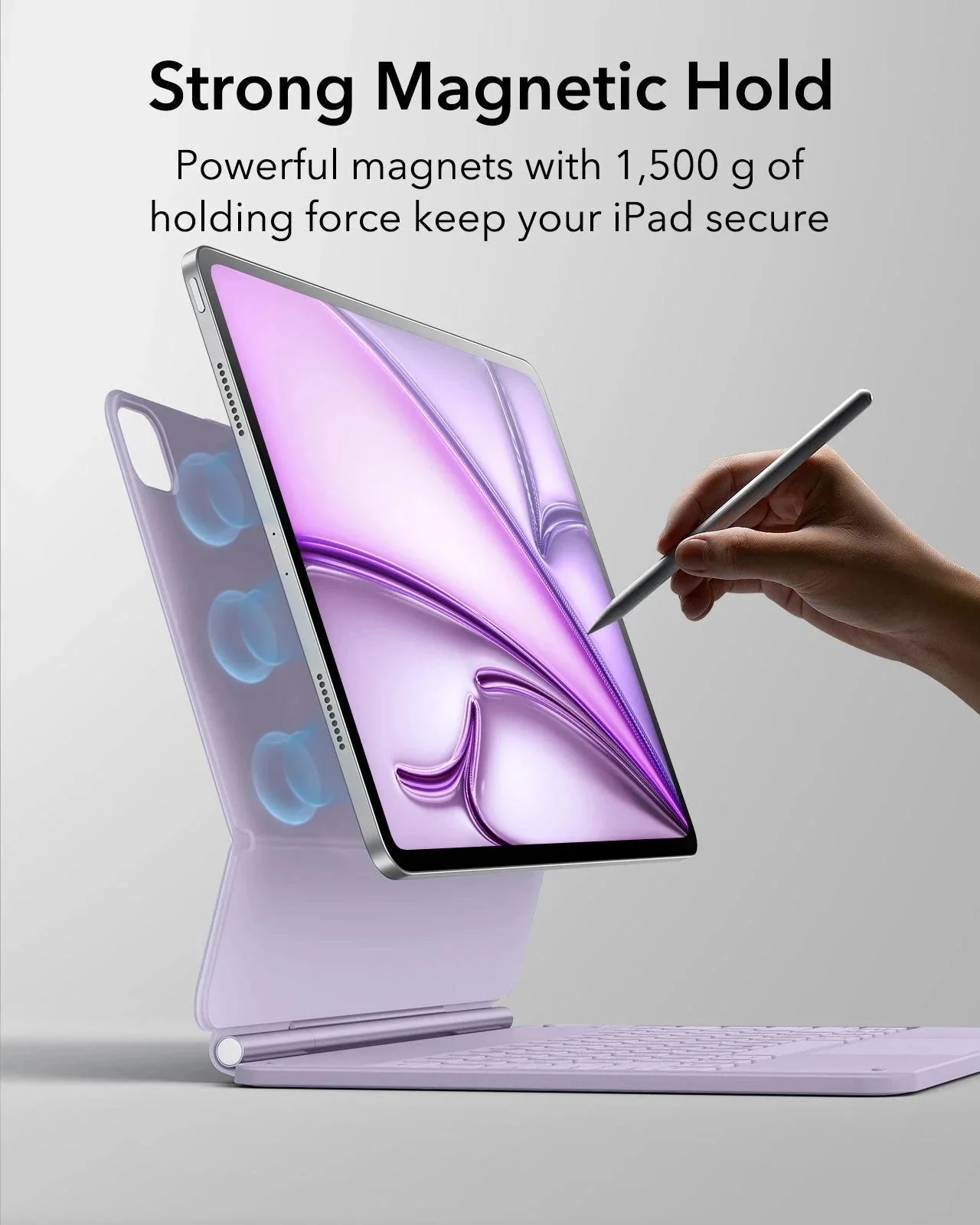 iPad Air 13” (M4) 2026 Rebound Magnetic Keyboard Case - US Layout-Purple - Image 8