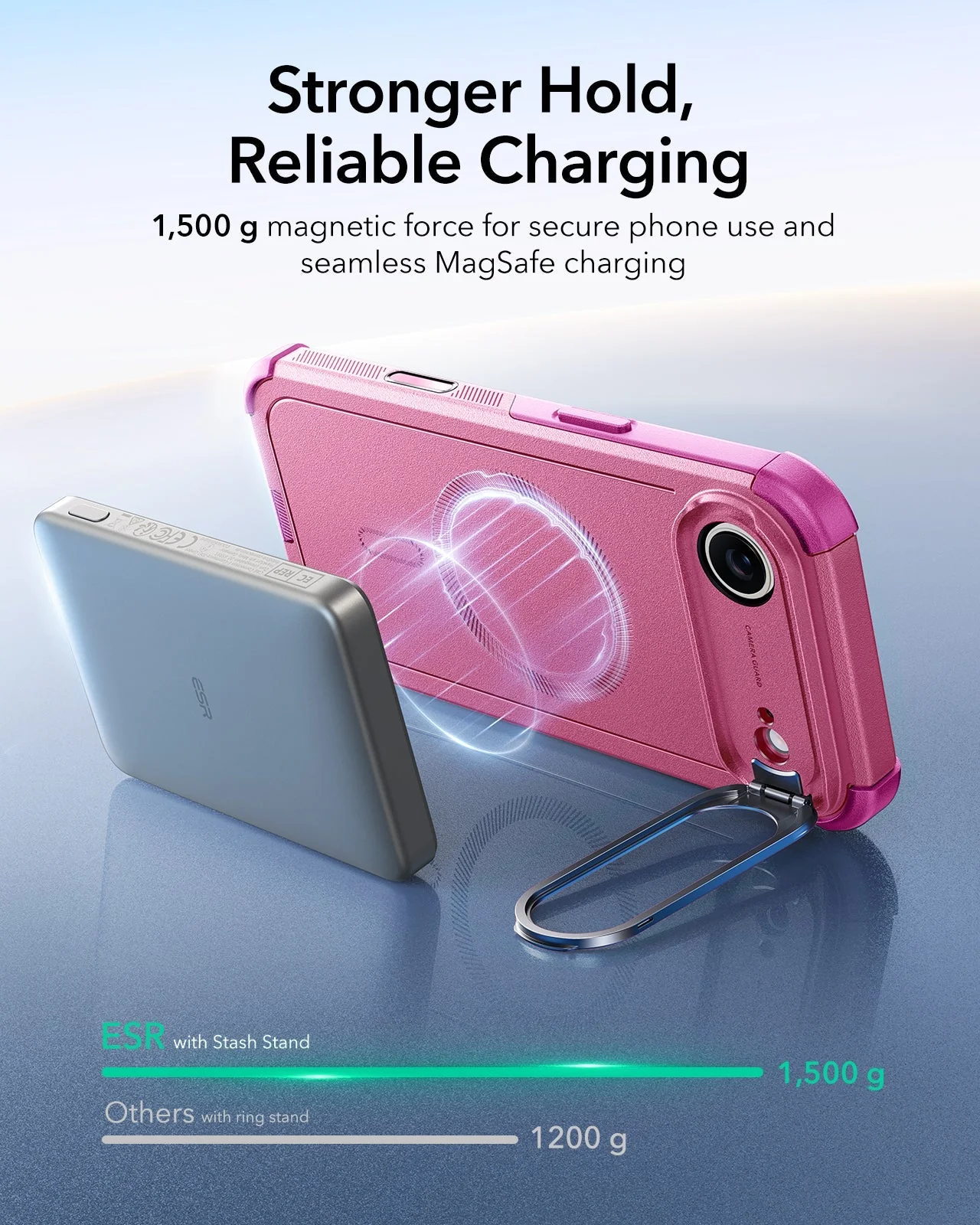 iPhone Air Cyber Tough Magnetic Case (Camera Control, Stash Stand) - Rosy Pink - Image 6