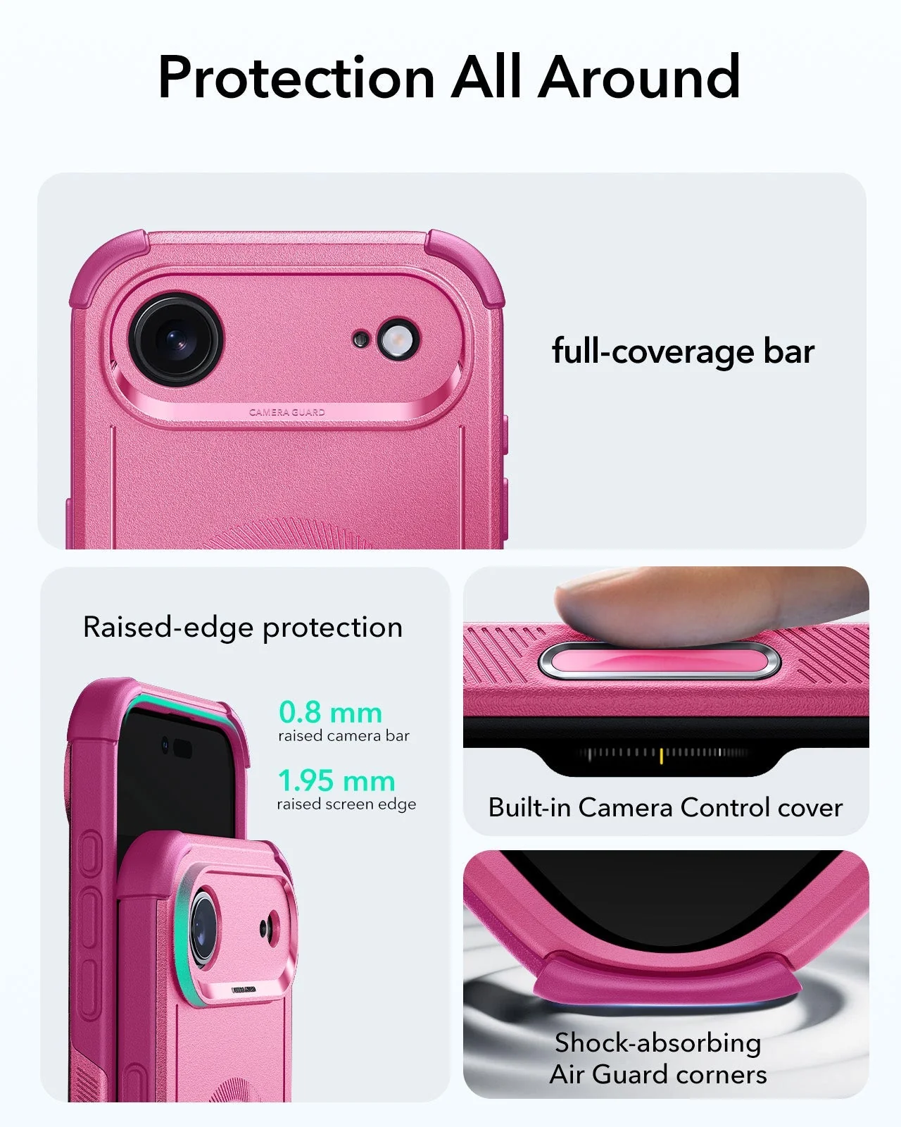 iPhone Air Cyber Tough Magnetic Case (Camera Control) - Rosy Pink - Image 3