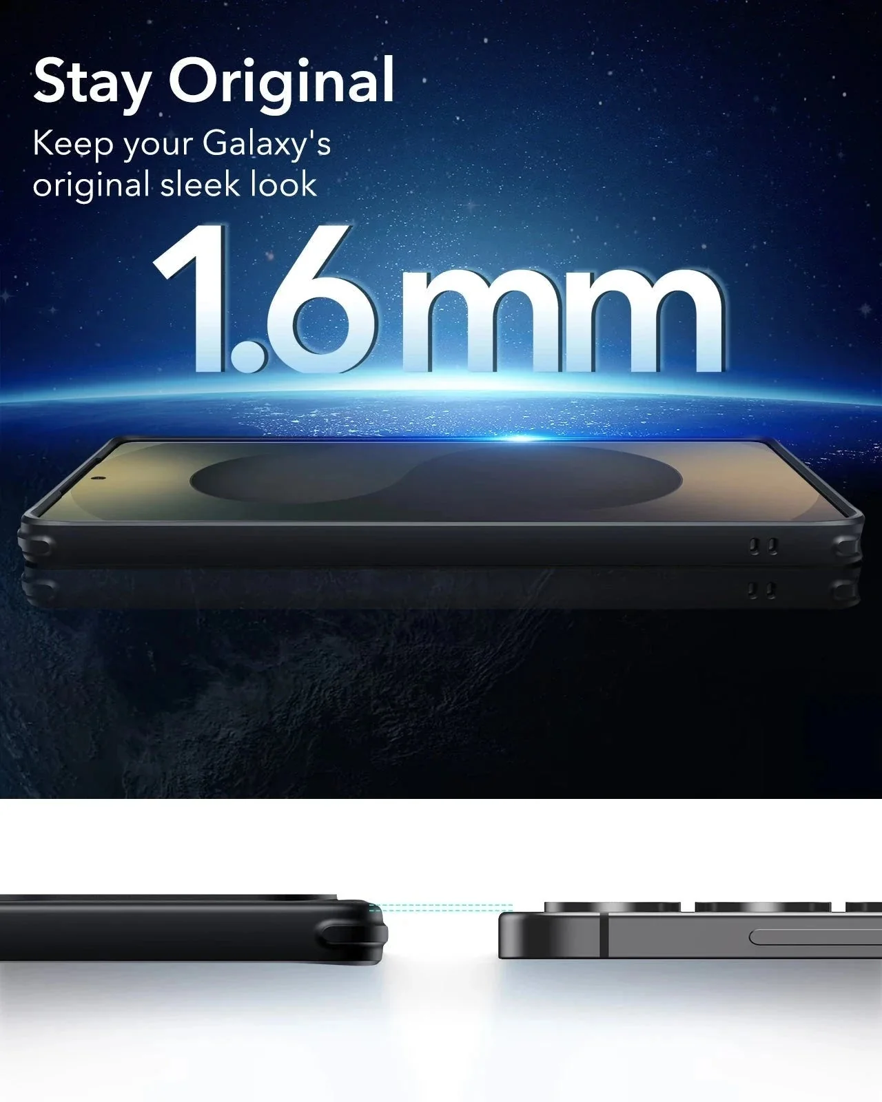 Galaxy S25 Ultra HaloLock Classic Hybrid Case - Clear Black - Image 7