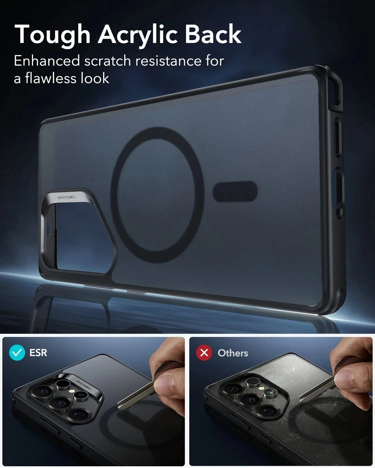 Galaxy S25 Ultra HaloLock Classic Hybrid Case - Clear Black - Image 8
