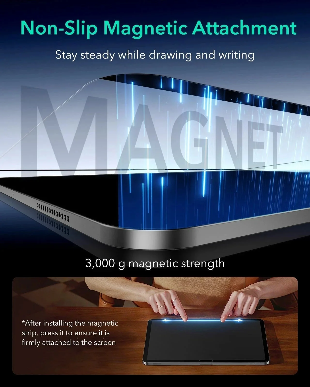 iPad Air 11" (M4, 2026) Bundle Rebound Magnet-Tastaturhülle 360° + Armorite & Paper-Feel Displayschutz-DE layout-Black - Image 19