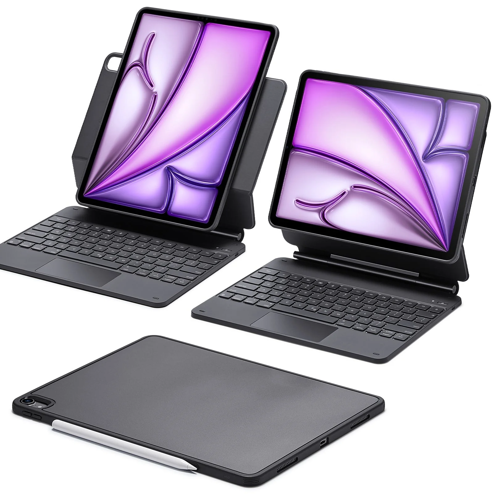 iPad Air 13" (M4, 2026) Rebound Magnet-Tastaturhülle 360 - DE Layout-Schwarz - Image 3