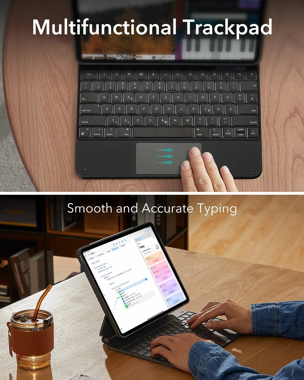 iPad Air 13" (M4, 2026) Rebound Magnet-Tastaturhülle 360 - DE Layout-Schwarz - Image 7