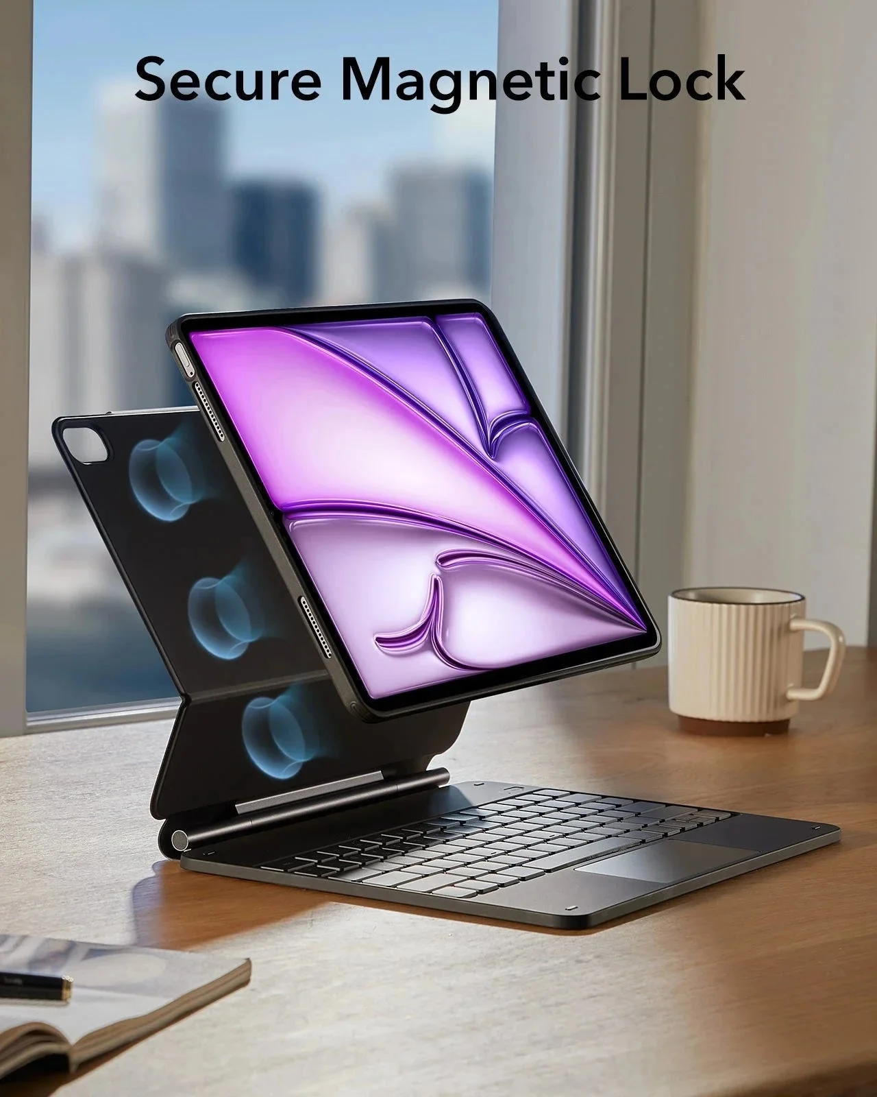 iPad Air 13" (M4, 2026) Rebound Magnet-Tastaturhülle 360 - DE Layout-Schwarz - Image 8