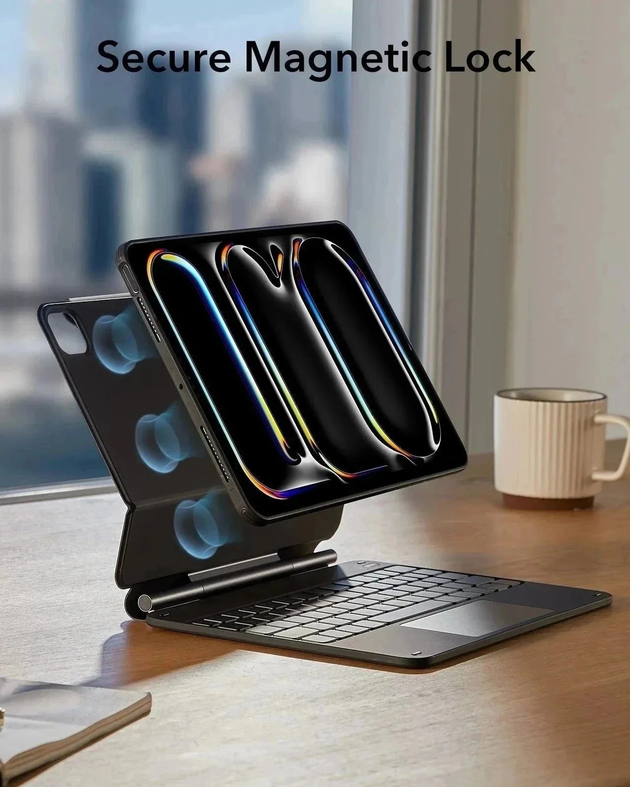 iPad Pro 11″ (2025) Set: Rebound 360 Magnet-Tastaturhülle & Armorite-Panzerschutzfolien - DE Layout-Schwarz - Image 5