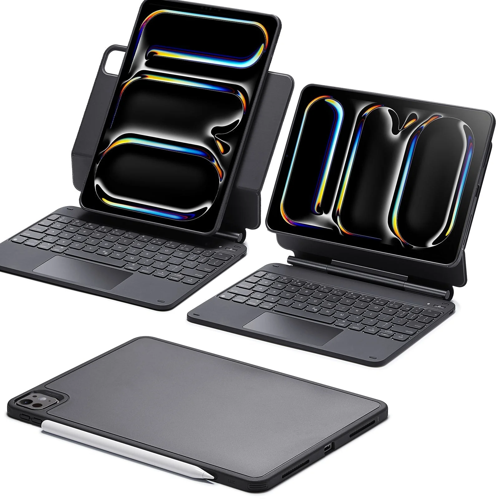 iPad Pro 11" (2025) Rebound Magnetische Tastatur Hülle 360 - DE Layout-Schwarz