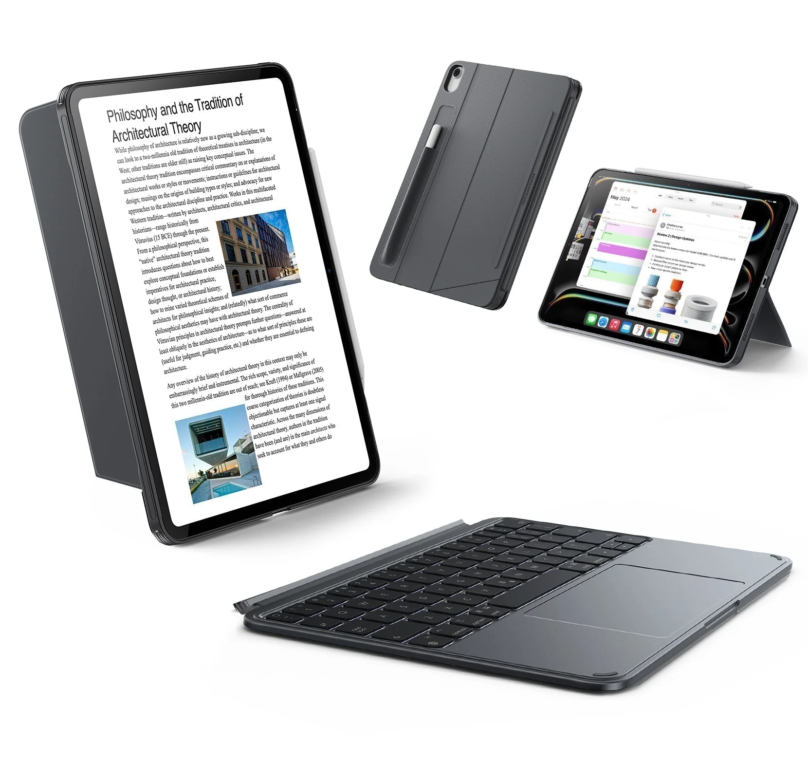 iPad 10th Gen 2022 Shift Keyboard Case (Detachable) -US Layout-Dark Gray - Image 2