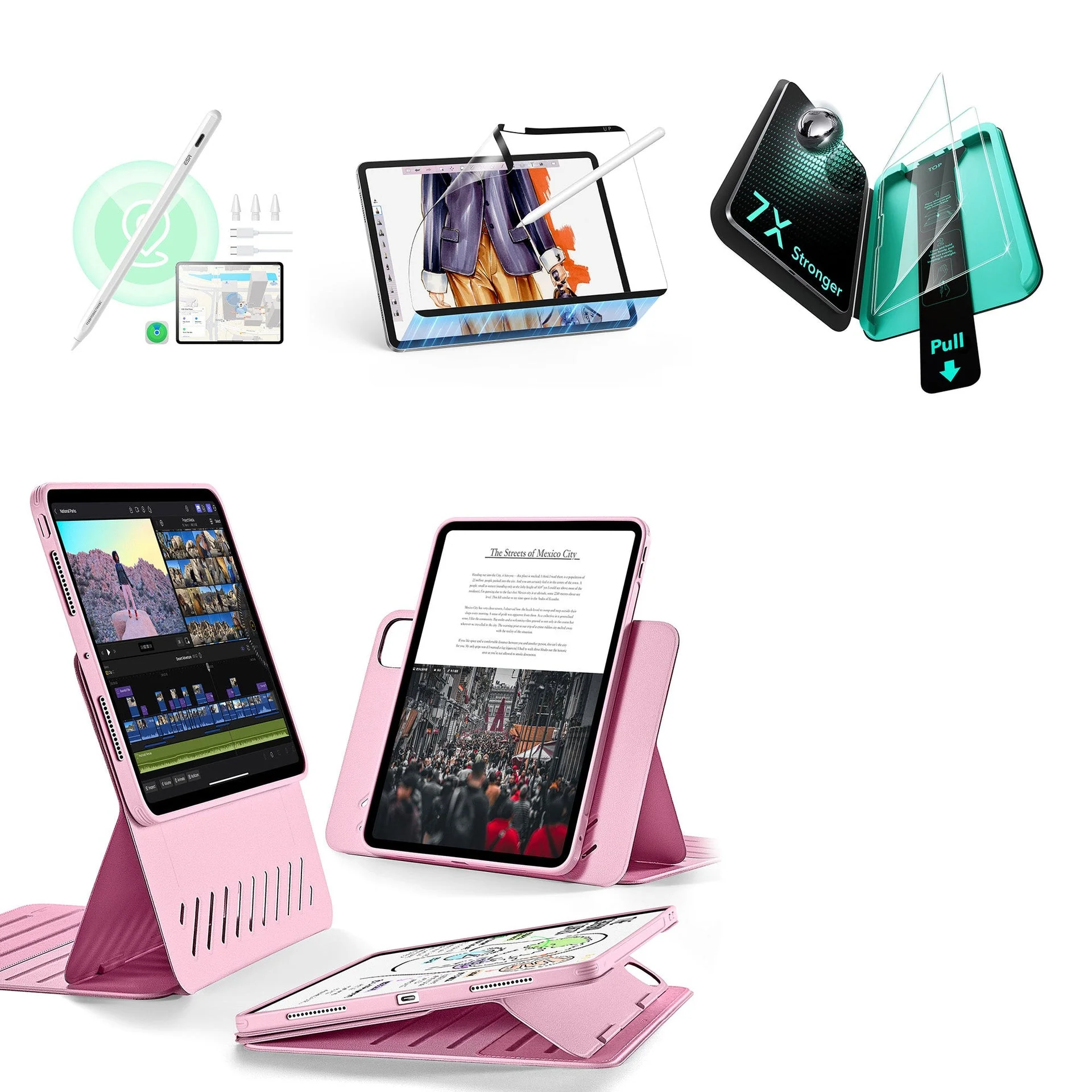 iPad Pro 11ʺ (2025) Shift Transformation with Digital Pencil Bundle - Pink