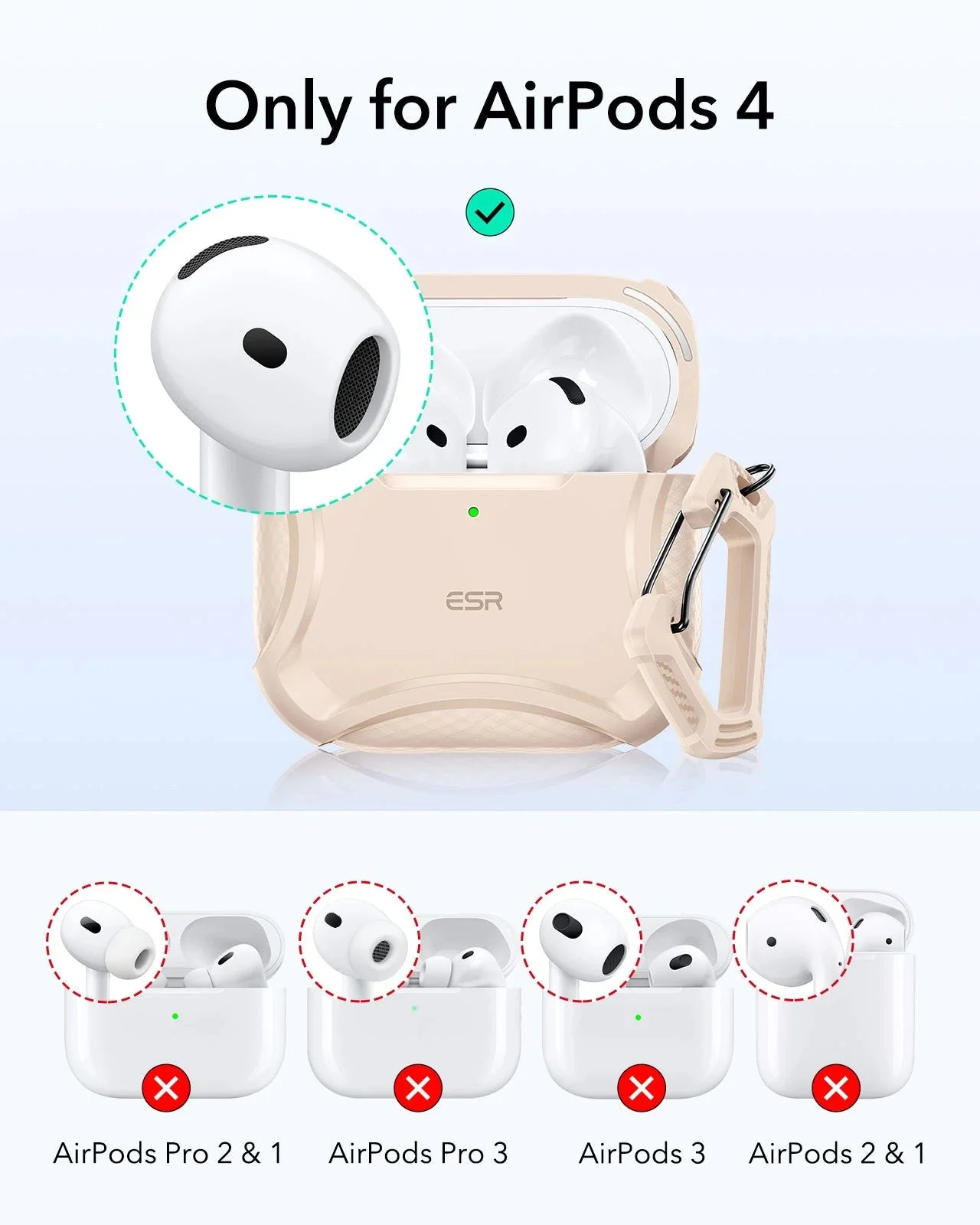 AirPods 4 Cyber Tough Case (HaloLock) - Titanium - Image 2