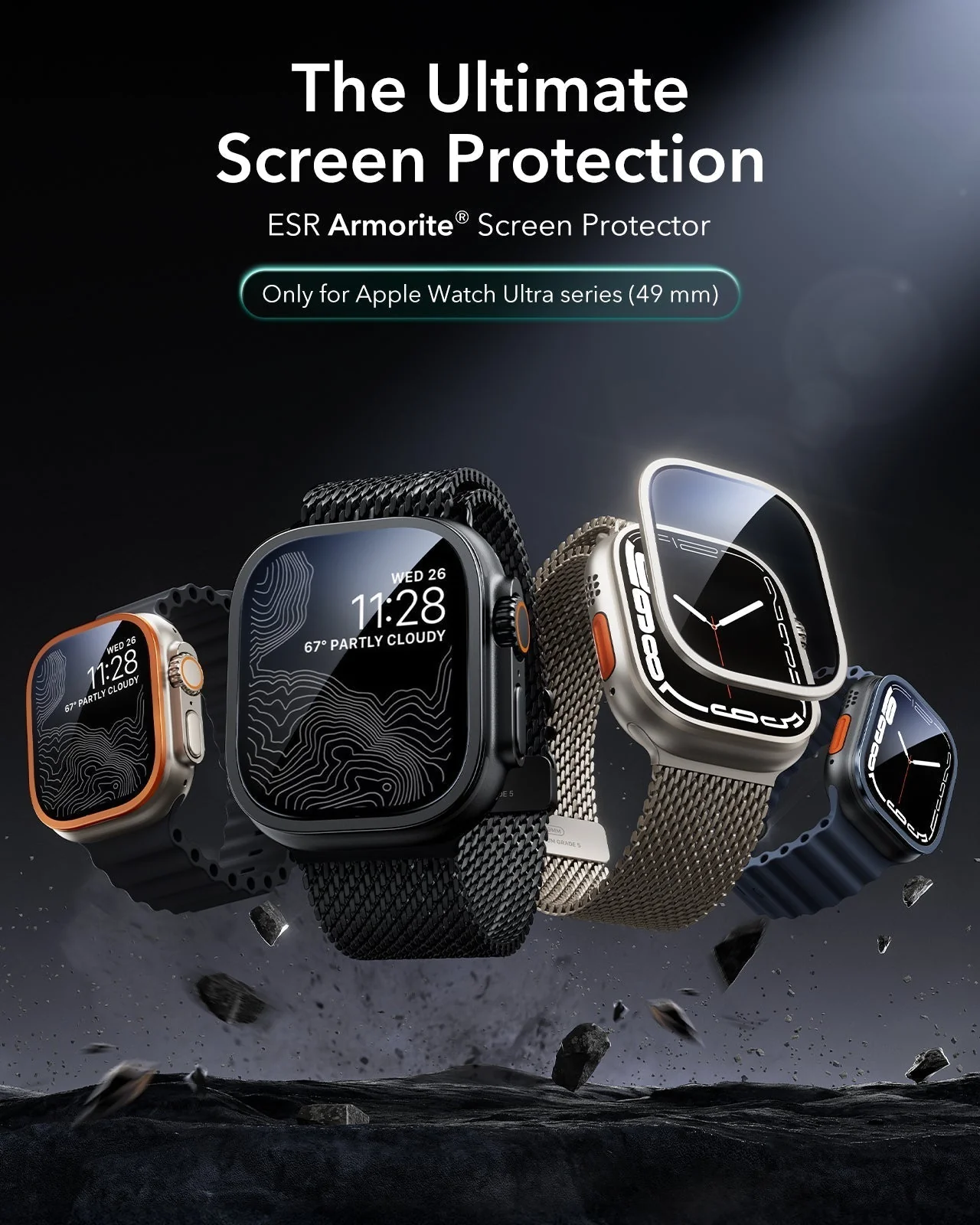 Apple Watch Ultra 3 Armorite Screen Protector - Titanium - Image 3