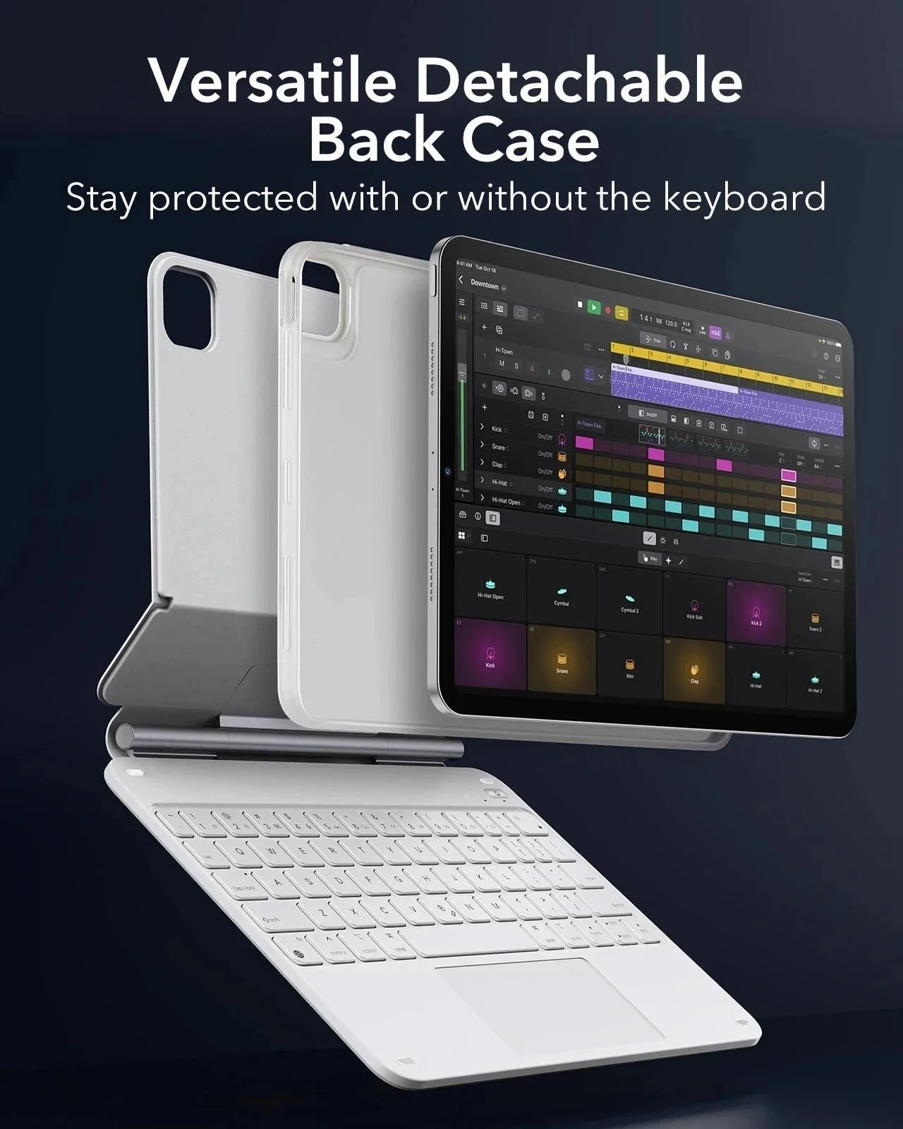 iPad Air 11" (M4, 2026) Rebound Magnet-Tastaturhülle 360 - DE Layout-White - Image 9