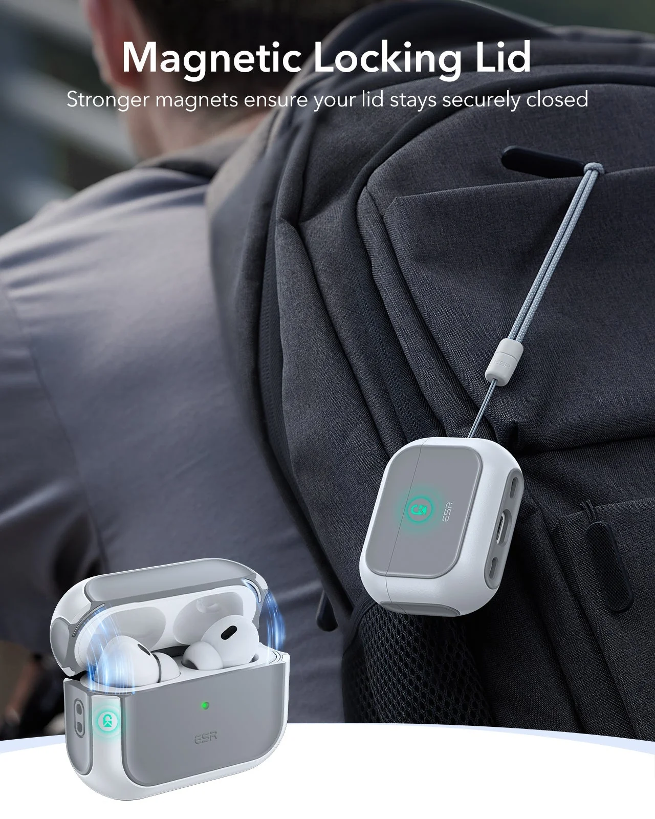 AirPods Pro 3 Orbit Hybrid Magnetic Case - White - Image 6