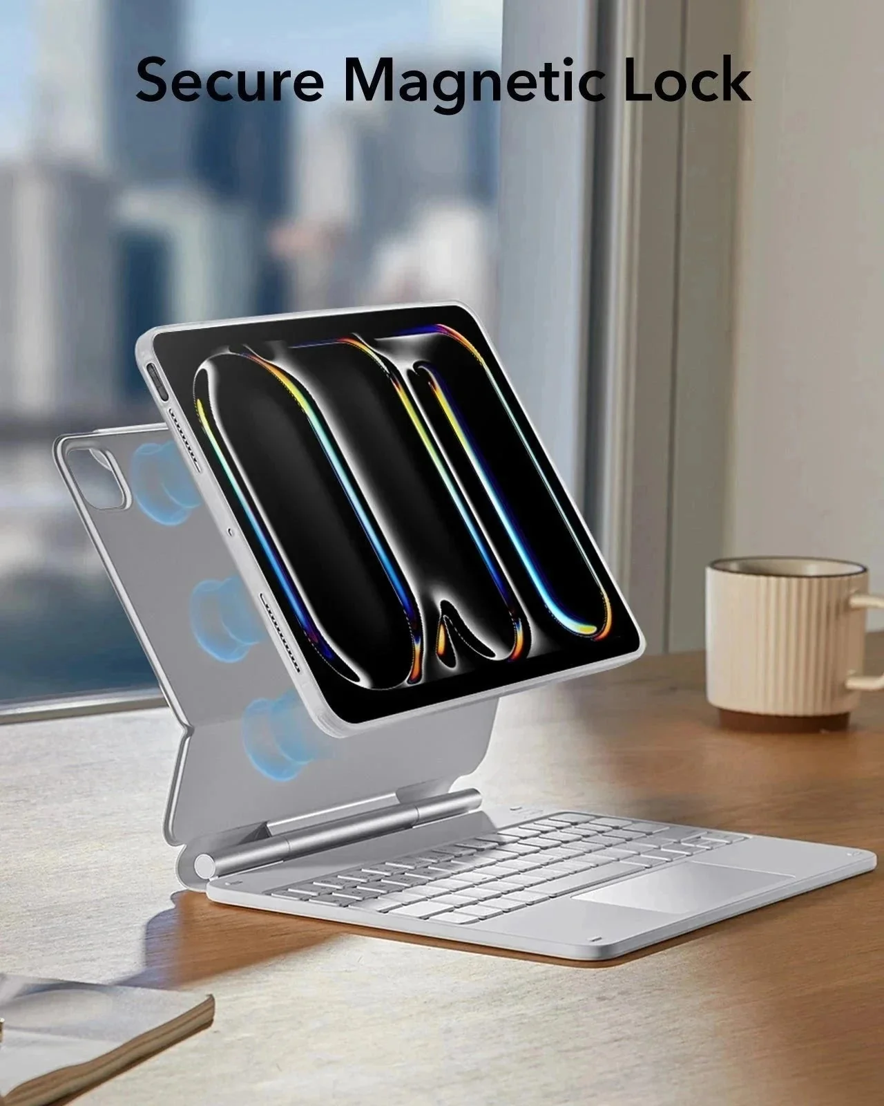 iPad Pro 11ʺ (2025) Bundle Rebound Magnetic Keyboard Case 360 & Armorite Screen Protectors - US Layout-White - Image 3