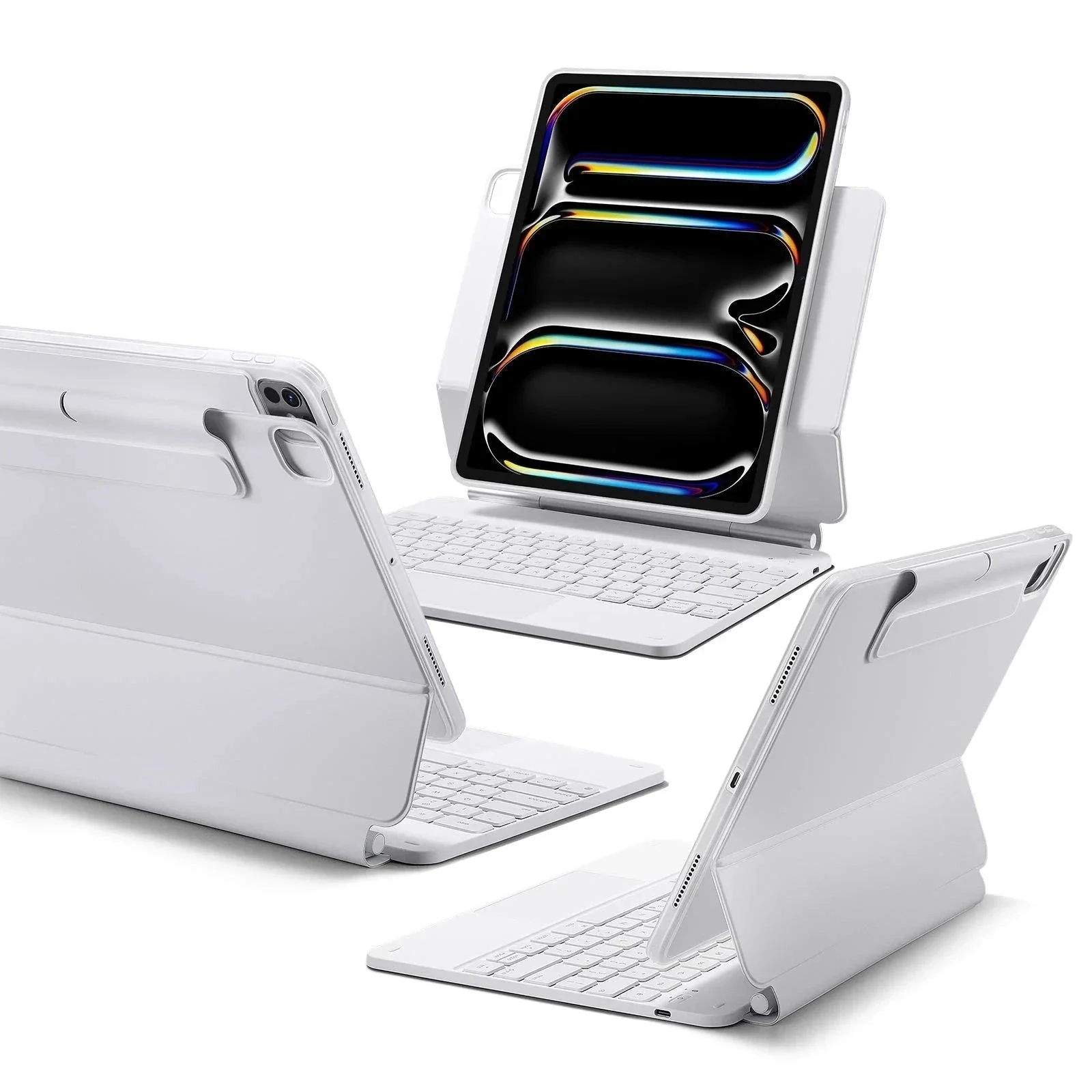 iPad Pro 13″ (2025) Rebound Magnetic Keyboard Case 360 - US Layout-White - Image 10